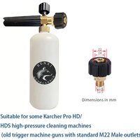 Pressure Washer Brass Snow Foam Lance Foam Nozzle Car Wash Foam For some of Karcher Pro HD/ HDS pressure washer