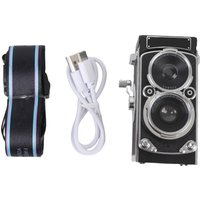 Vintage Miniature Digital Camera Portable TLR Style 1080P FHD Video 12MP Autofocus Video Vlogging Camera Black