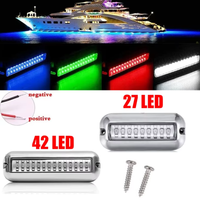 2Pcs 42 LED Waterproof Marine Boat LED Light Stainless Steel Underwater Pontoon Transom Lamp Yacht Cabin Deck Tail Lights