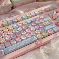 Colorful Party theme Keycap ROA Profile Gift Cute PBT Keycaps 123 Keys Cute Key Cap Dye Sublimation Mechanical Keyboard Keycap