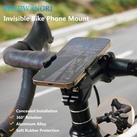 Bike Phone Holder Hidden Bicycle Holder 360 ° Rotatable Aluminum Adjustable Bicycle Phone Holder Install Vertically Bike Holder