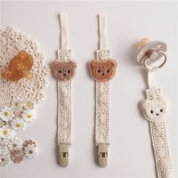 Cute Bear Head Pacifier Clips Baby Pacifier Anti-drop Chain Toddler Dummy Clip Nipple Holder Baby Shower Gift Baby Accessories
