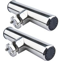 (2PC) Boat Accessories Fishing Rod Holders Rail Mount,Stainless Steel Rod Holder Clamp on 7/8" - 1" Rail,for Marine Boat