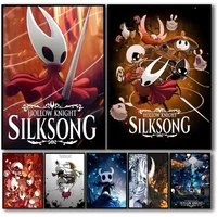Popular Hot Hollow Knight Silksong-Cool Poster Sticky Wall Art Printing Waterproof Home Living Bed Room Aesthetic Decor