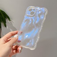 Transparent Bubbles Shape Curly capa for iPhone 17 Air 13 14 12 Pro Max 11 16 15 Plus Case Glitter Shockproof Bumper Cover Soft