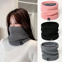 AliExpress NONE Knitted Solid Color Scarves Warm Thickened Neck Scarfs Ski Face Mask Tube Circle Scarf for Skiing Hiking Cycling
