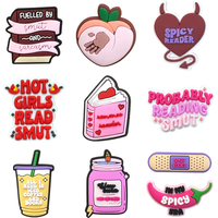 emotional support smutty reading book spicy Shoe Charms for Clogs Sandals Decoration Shoe Accessories Charms for Friends Gifts