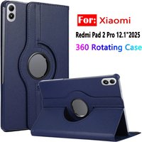 For Xiaomi Redmi Pad 2 Pro 12.1 inch 2025 Case Rotating Smart Flip Stand PU Leather Funda Redmi Pad 2 Pro 5G 12.1" Tablet Cover
