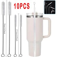 10PCS Drinking Straw Cleaning Brush Kit Straw Tube Pipe Cleaner Nylon Stainles Steel Long Handle Cleaning Brushes for Straw Tool