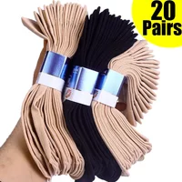 40Pcs Elastic Silk Socks Women Summer Transparent Ultrathin Meias Socks Female Thin Crystal Nylon Short Ankle Sox Wholesale