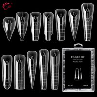 TP 70pcs/140pcs Clear Nail Dual Form Full Cover Nail Extension System Quick Building Gel Molds False Nail Tip Manicure Tools