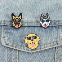 Cool Dogs Enamel Pins German Shepherd Golden Retriever Husky Brooches Lapel Badge Jewelry Gift for Dog Parent Friends