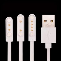 4Pin 7.62mm 2Pin 4mm USB Charging Line Cord Rope Strong Magnetic Charge Cable White Black Color for Smart Watches 99% Universal