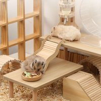 New Wooden Wave Staircase 17/21/27cm Wave Design Hamster Stairs Durable Cage Decor Curved Slide Chute Pet Supplies