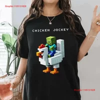 Minecr ft Chicken Joc ey Funny T Shirt Hilar ous Gaming Full vintage Washed Stylish Unisex Slightly Breathable graphic