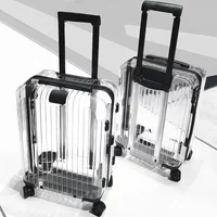 Transparent Suitcase Internet Celebrity Luggage Ultra-light 20/24Inch Travel Bags Male Fashion Trend Password Trolley Female 캐리어