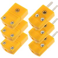 3 Sets Plug Thermocouple Adapter Male And Female Plugs Small Yellow Connector K Type