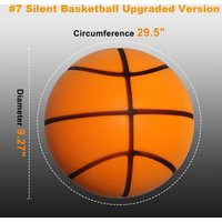 Silent Basketball Size 7 (29.5") Dribbling Indoor Grooved Foam Basketball High Bounce Noiseless Training Silent Ball