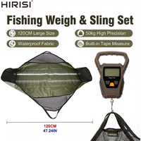 Hirisi 50kg LCD Digital Fishing Scale With Ruler Weigh Sling Bag Anti-Slip Portable Unhooking Landing Mat Fishing weighing Set