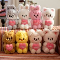 15CM 2026 new straykids szkoo FELIX HYUNJIN LEEKnow cartoon plush toy without sound, heart hugging doll, plush toy gift