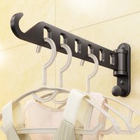 Wall Mounted Clothes Drying Rack 6-Hole Retractable Laundry Drying Rack Foldable Clothes Dryer Clothes Hanger with Swing Arm