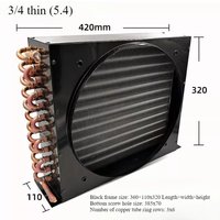 Freezer Refrigerator Condenser with Fan Copper Tube Condenser Air-cooled Aluminum Fin Square Radiator Evaporator 1PCS