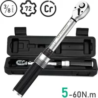 5-60N.m Torque Wrench 3/8 ” Inch Square Drive Torques Key High Precision Torque Wrench Professional Bicycle Automotive Tool