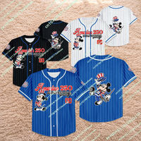 Mickey America 250th Anniversary Baseball Jersey Patriotic Mickey and Friends Shirt Adult Kids Jersey Family for Mickey Fans