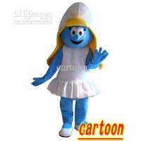 New Adult Halloween Foam Cute Smurfette Doll Fancy Cartoon Mascot Costume Plush Christmas Fancy Dress Halloween Mascot Costume