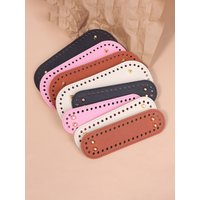 1Pc Long Bottom for Knitted Bag PU leather Bag Base Handmade Bottom With Holes Diy Crochet Bag Bottom accessories