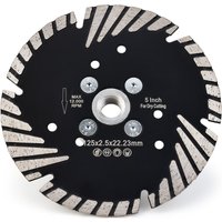 Casaverde 5" Diamond Turbo Cutting Blade 125mm Granite Cutting Disc with Flange for Granite Marble Stone and Hard pavers