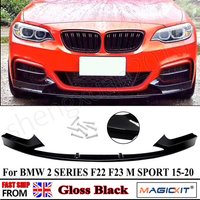Fit FÜR BMW 2 SERIE F22 F23 Frontschürze Lippe 218i 230i 2014-2022 M SPORT FRONT SPLITTER LIP SPOILER GLÄNZENDES SCHWARZ Auto Zubehör
