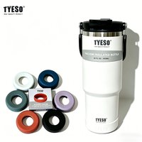 Tyeso 1050ml Water Bottle with Cover Straw Lid Stainless Steel Double Walled Vacuum Home Sport Travel Thermoses for Hot Cold