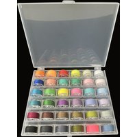 1pc Sewing Machine Bobbins Box, Empty Bobbin Storage Organizer, 25 Slots Transparent Plastic Storage Box For Home Sewing Accesso