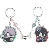 2pcs Anime Alien Stage IVAN & TILL Keychain Heart Bow Phone Charm Cute Beaded Keyring Versatile Backpack Decor Accessories Gifts
