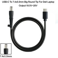 1.5m PD65W USB-C To 7.4x5.0mm Big Round Tip DC Charging Cable Cord For Dell 5400 5480 5490 5580 Support 18.5V-20V Power Delivery