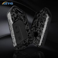 ABS Carbon Fiber Car Key Case Cover For VW Volkswagen Golf 8 Mk8 Koda Octavia 3 Buttons Smart Keyless Control Shell Accessories