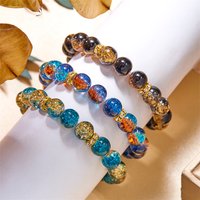 Korean Crystal Glass Beaded Bracelet For Women Colorful Beads Healing Adjustable Charm Bracelets Party Charm Personality Jewelry