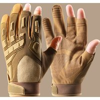 Three Fingers Motorcycle Gloves Vintage Anti-Slip Racing Finger Mittens Goatskin Leather Wear-Resistant Men'S Fingerless Gloves