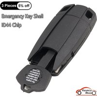 KEYECU Replacement Case for BMW X5 X6 E93 E92 E60 CAS Smart Emergency Car Key Shell Cover Add Transponder Chip Key Fob ID44 Chip