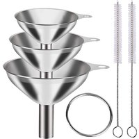 LMETJMA 6Pcs Stainless Steel Funnel 3 Pcs Stainless Steel Kitchen Funnel Set for Filling Bottles Mini Metal Funnels JT190
