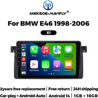 9-Zoll-Autoradio für BMW E46 M3 X5 1998-2006 Rückfahrkamera-Display Android 14 Stereo Kabelloses CarPlay Auto-Mediaplayer Navi