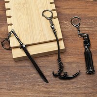 Black Rock Shooter Black Star 01451 Weapon Keychain Black Rock Sword Giant Cannon Death Reaper Sickle Weapon Model