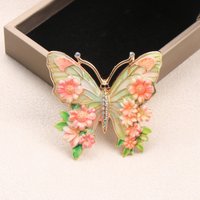 Retro Multicolor Relief Sculpture Enamel Floral Butterfly Brooches For Unisex Trendy Rhinestone Pins Jewelry Gifts Party Office