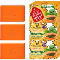 3pcs Papaya Soap Cleansing and Moisturizing Handmade Soap for Bathing, Face Washing, and Skin Moisturization