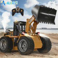 HUINA RC Truck 1:18 11CH Remote Control Alloy Shovel Tractor Bulldozer with Spray Loader Engineering Vehicle Boy Christmas Gifts