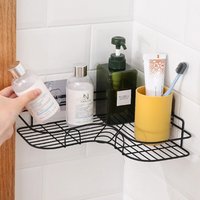 No Drill Adhesive Bathroom Corner Shelf Iron Triangle Shower Caddy Wall Mount Storage Rack Kitchen Toilet Shampoo Cosmetic Holde