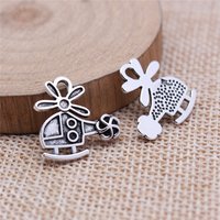 40pcs 18x18mm(0.71x0.71inch) Antique Silver Color Helicopter Charms Pendants DIY Jewelry Making Accessories