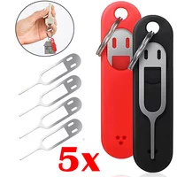 Anti-Lost Sim Card Eject Pin Needle with Storage Case Universal Mobile Phone Steel Ejector Pin SIM Card Tray Opener Keyring