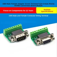 1PCS DB9 Male Female Adapter Signals Terminal Module RS232 RS485 Serial To Terminal 9-Pin 9-Hole Connector Breakout Board